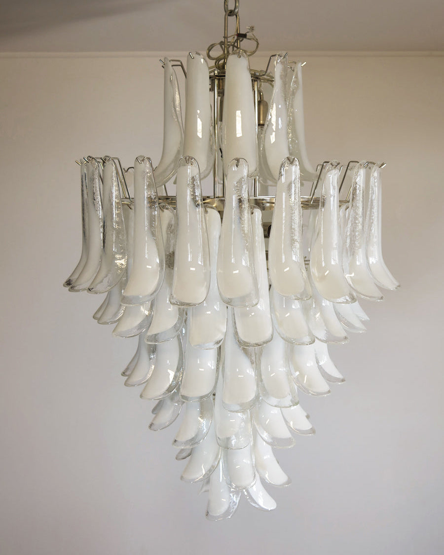 Elongated Murano hand-blown glass chandelier