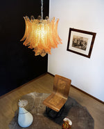 Italian Murano leaf glass chandelier