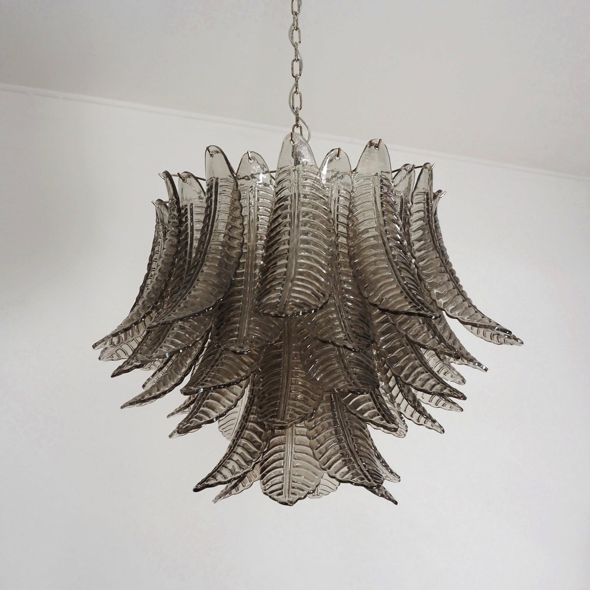 Italian Murano leaf glass chandelier