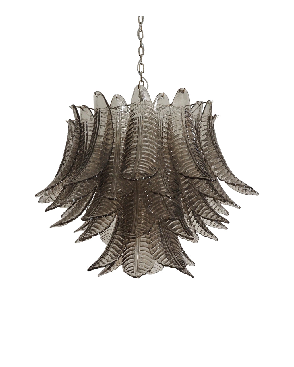 Italian Murano leaf glass chandelier