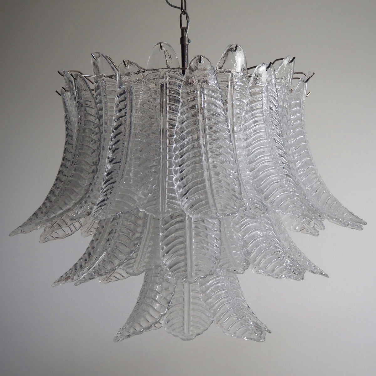 Italian Murano leaf glass chandelier