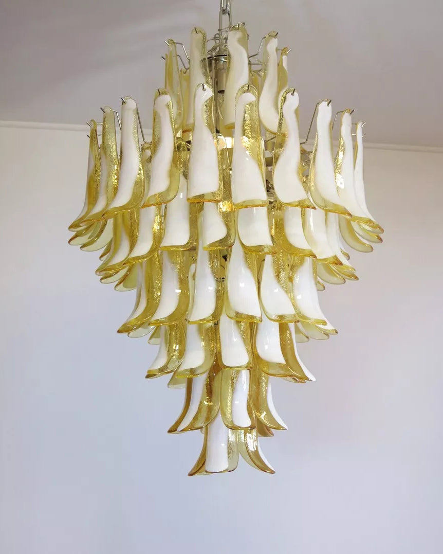 Elongated Murano hand-blown glass chandelier