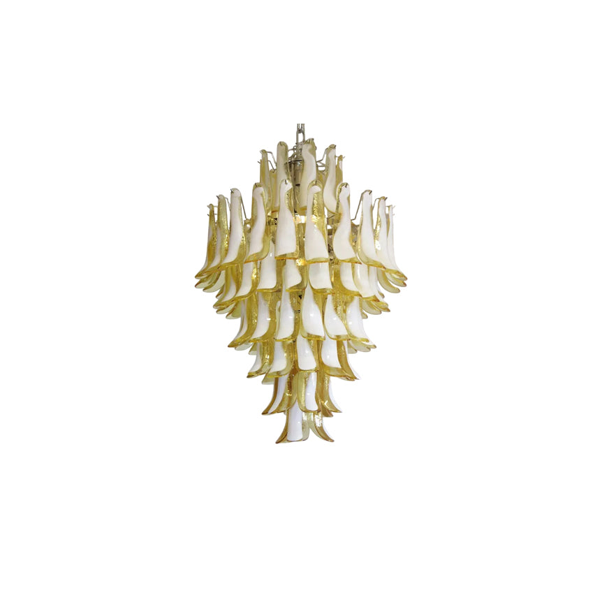 Elongated Murano hand-blown glass chandelier