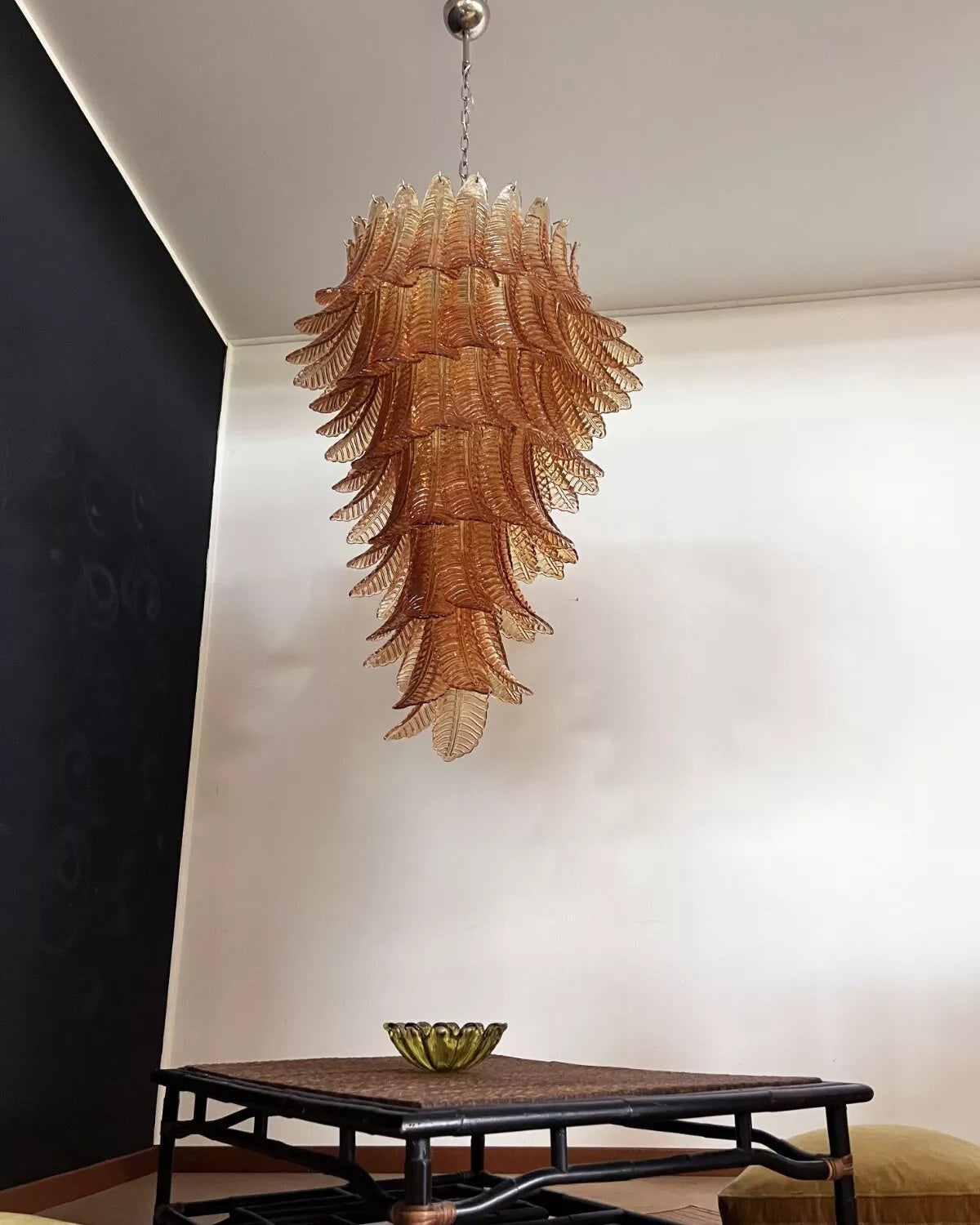 Italian exquisite Murano slender chandelier