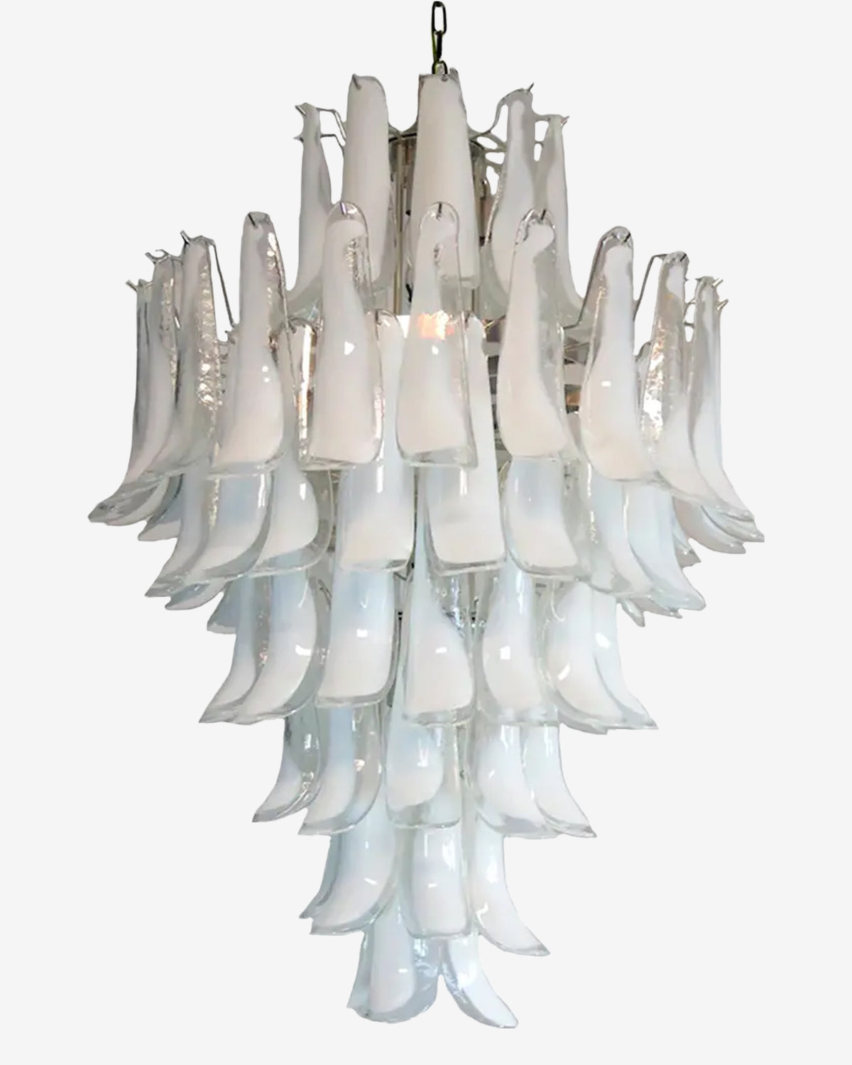 Elongated Murano hand-blown glass chandelier