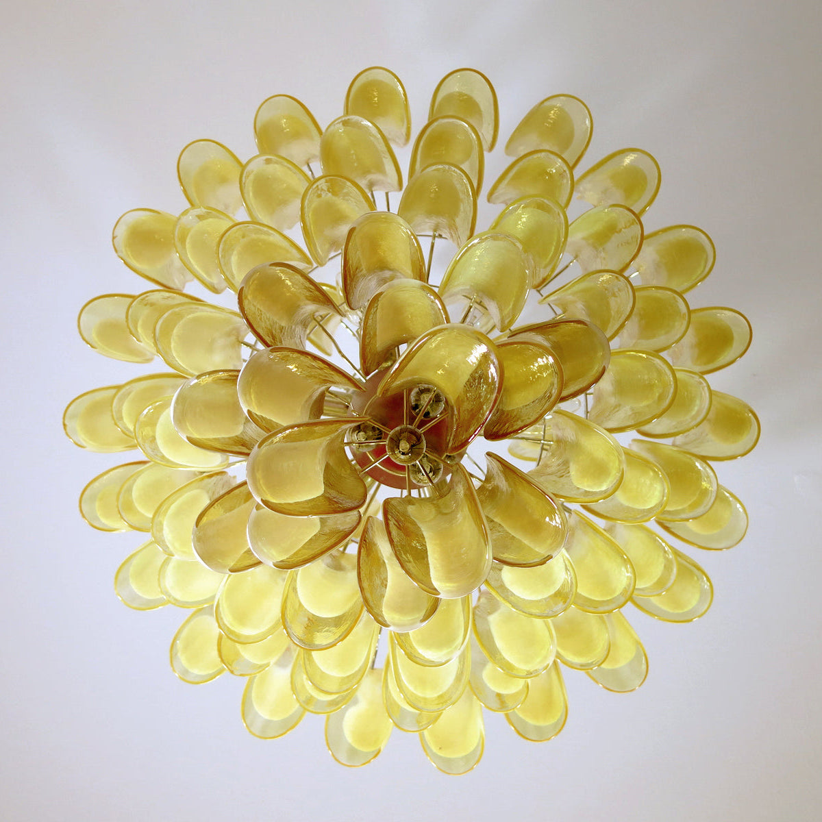 Elongated Murano hand-blown glass chandelier