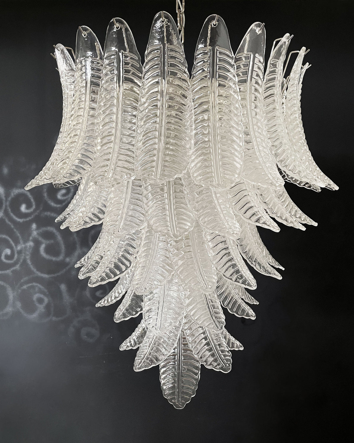 Italian Murano leaf glass chandelier