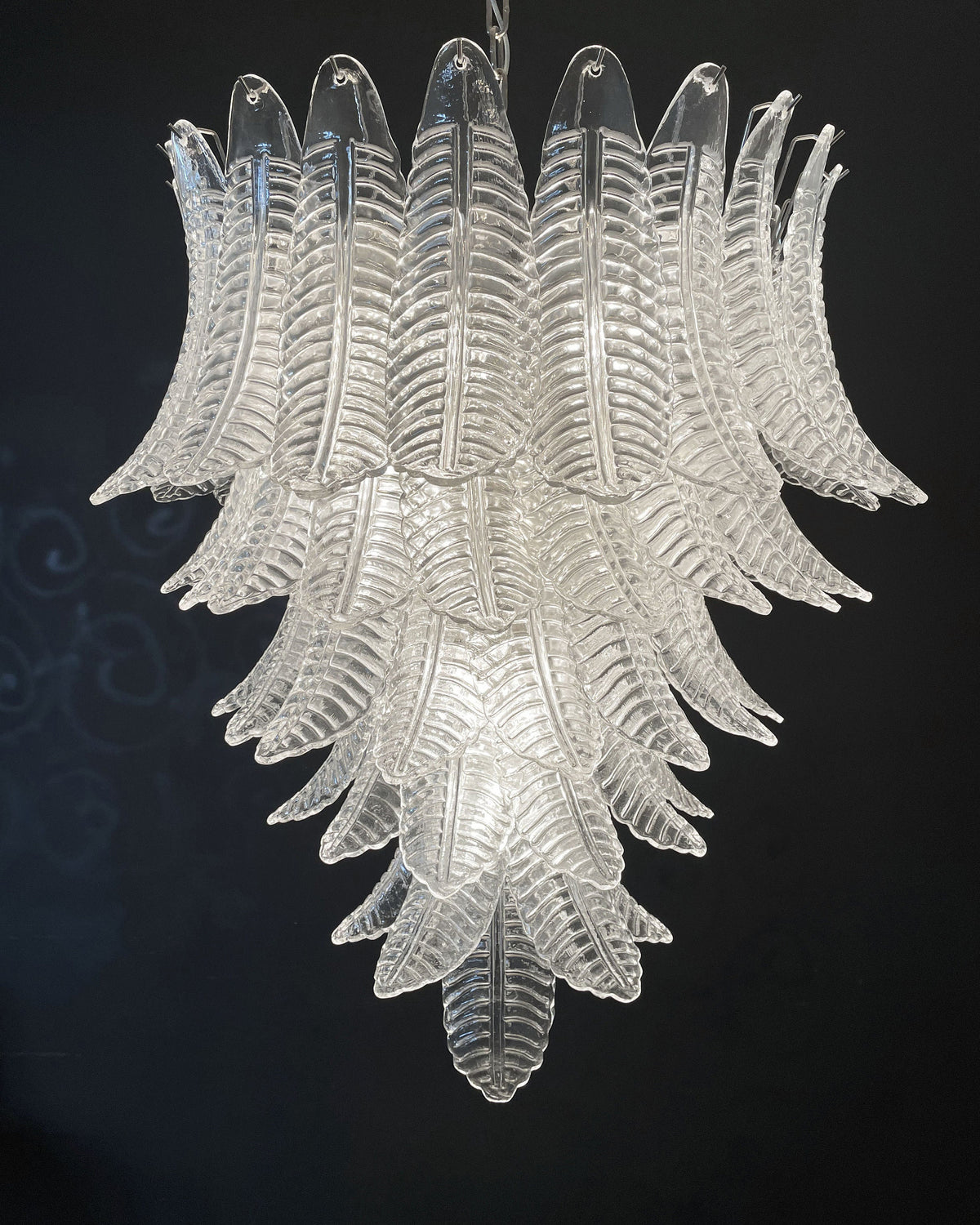 Italian Murano leaf glass chandelier