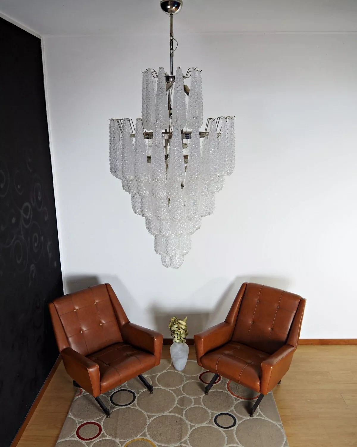 Huge Italian vintage Murano glass chandelier