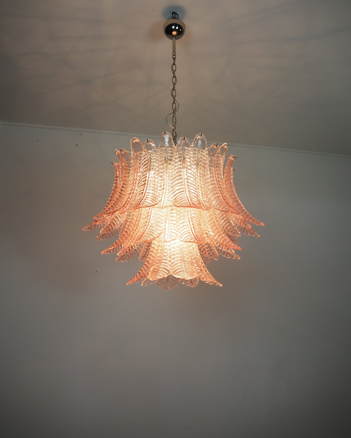 Italian Murano leaf glass chandelier