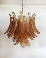 Italian Murano leaf glass chandelier