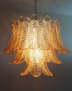 Italian Murano leaf glass chandelier